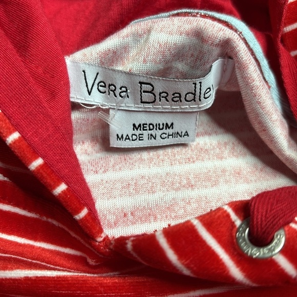 VERA BRADLEY Snow Stripe Polar Velour Pullover Hoodie Size Medium - Picture 7 of 9